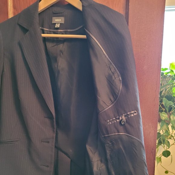 MEXX Women Navy Blazer Pinstripe Navy Size 8 - Picture 3 of 6